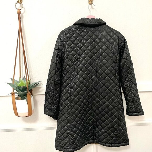 Kate Spade Wool Leopard Black Reversible Quilted Jacket  Size XS - Picture 3 of 5